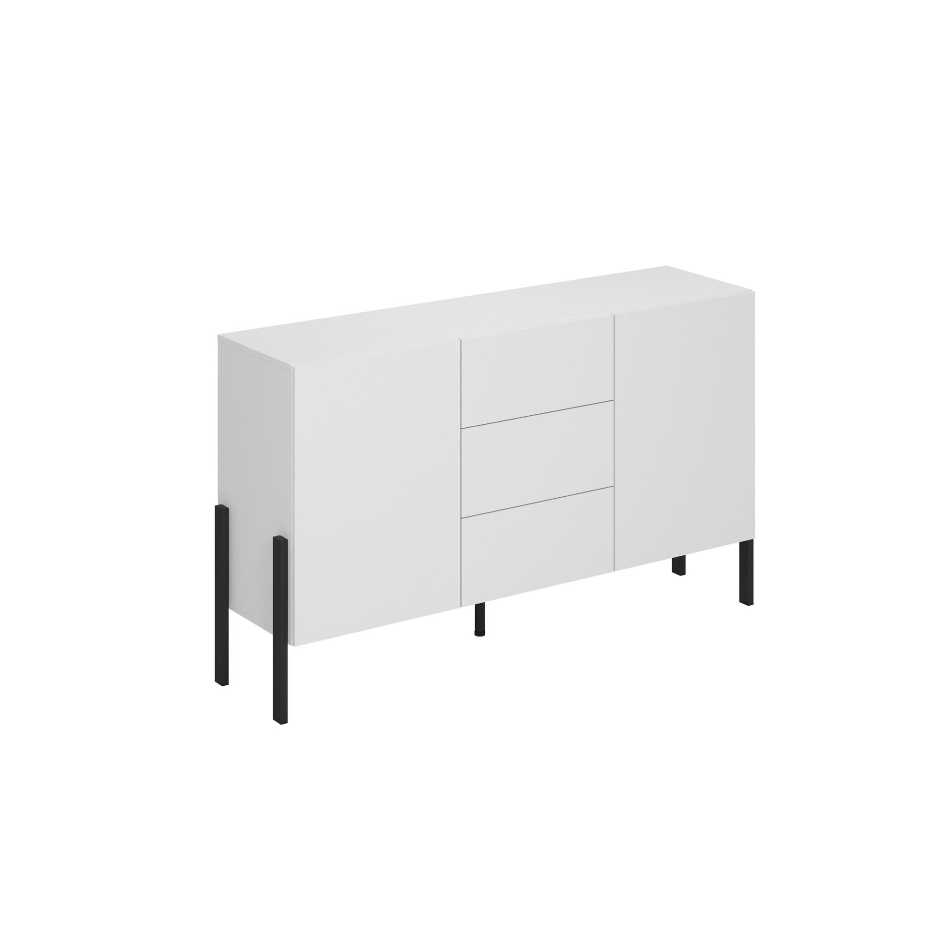 Jukona - Kumode 2D3S Matēti balta Matēti melna