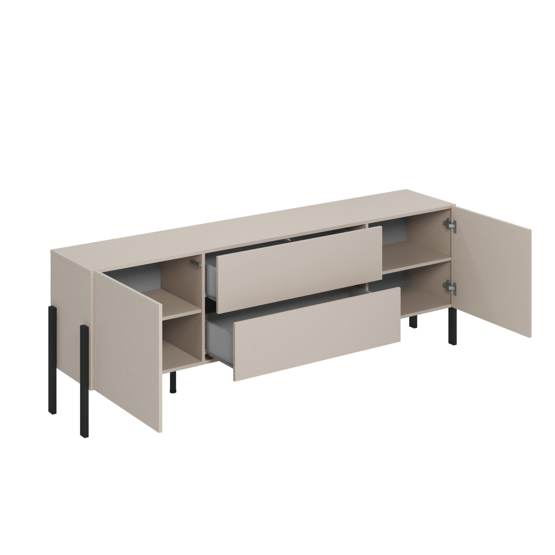 Jukon - TV skapis 2D2S Cashmere Black Matte — изображение 2
