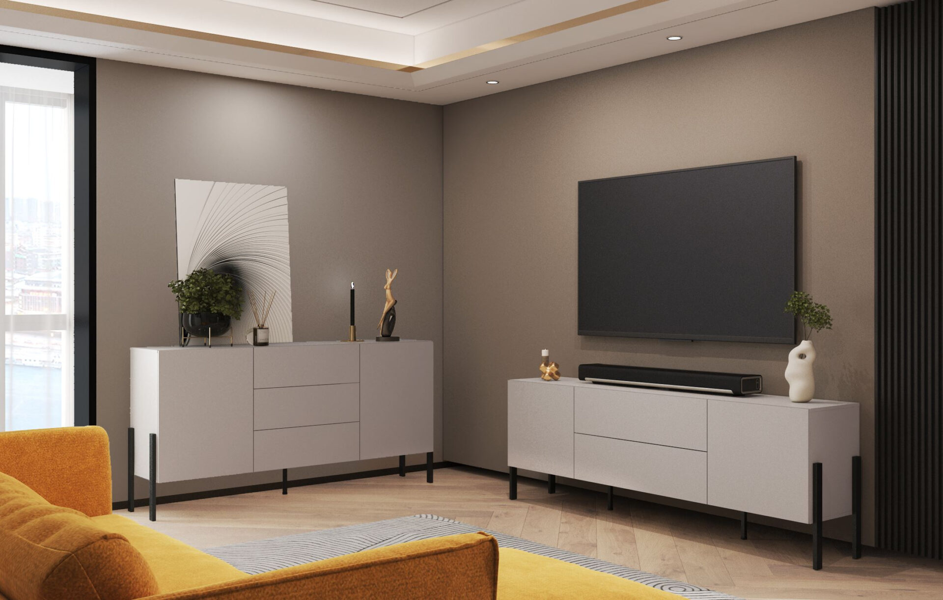 Jukon - TV skapis 2D2S Cashmere Black Matte — изображение 5