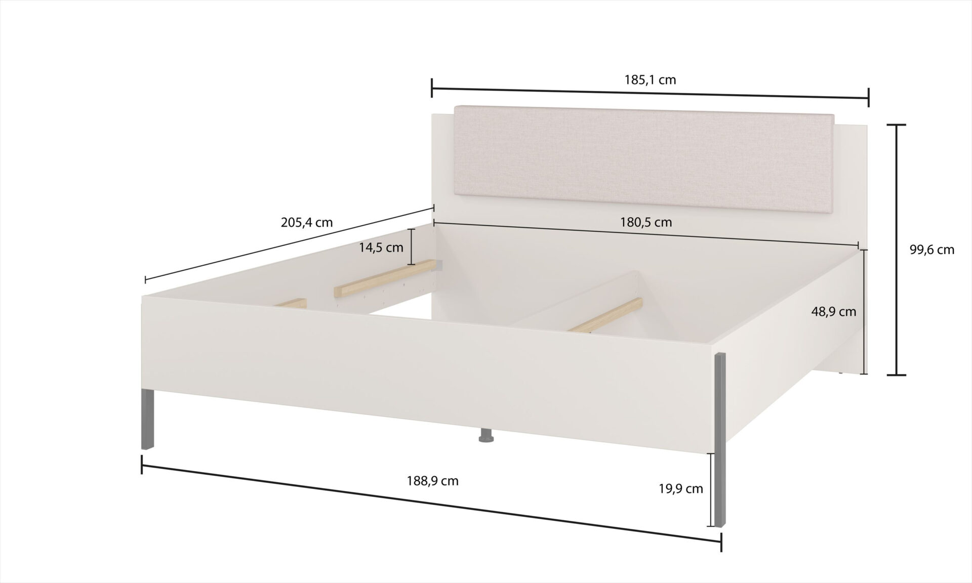 Yukon S - Gulta 180 cm, kašmira krāsā, melnas metāla kājas - Image 2