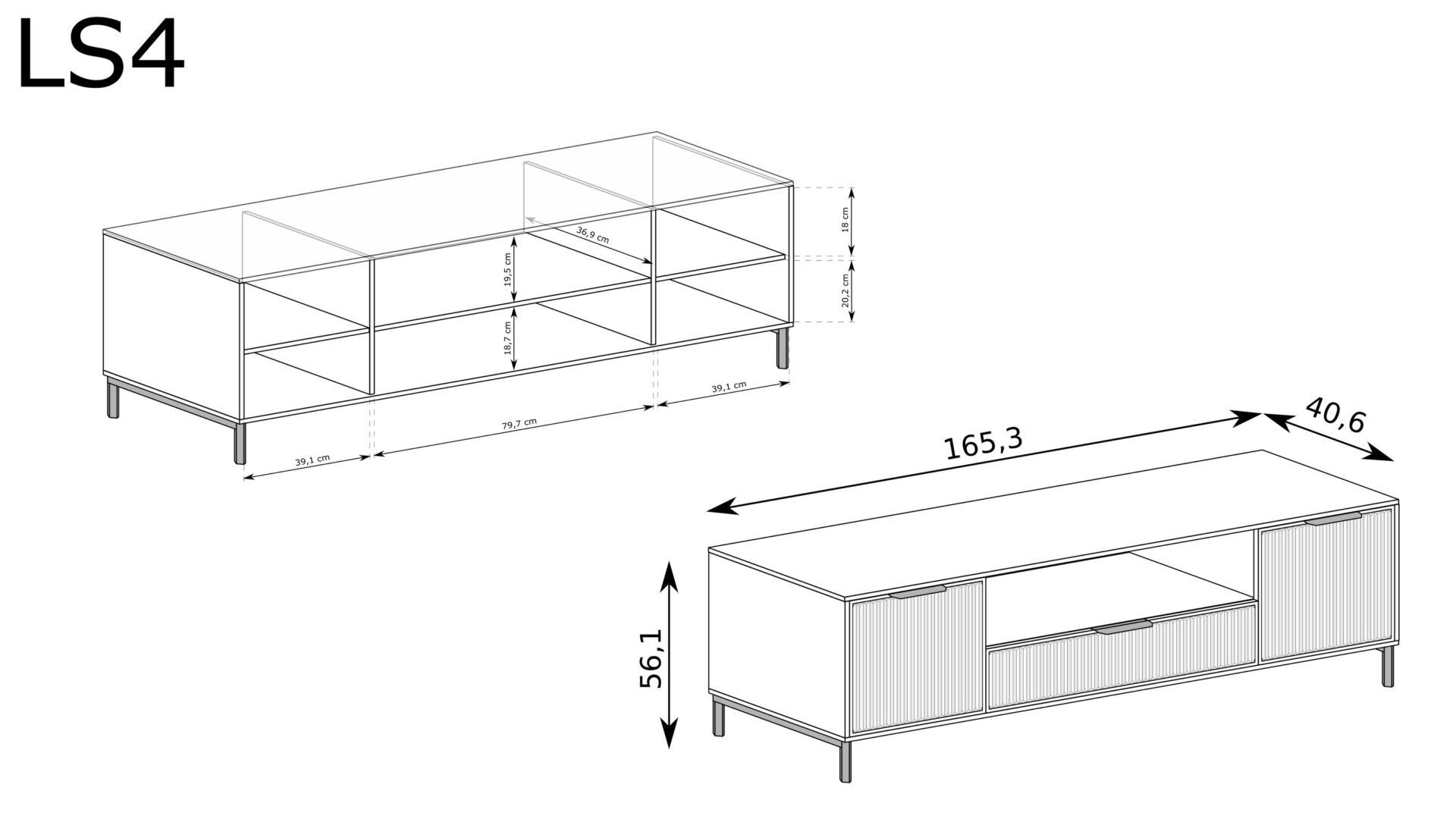 LINKaSTYLES-4 - 2D1S Indigo TV skapītis — 2 attēls