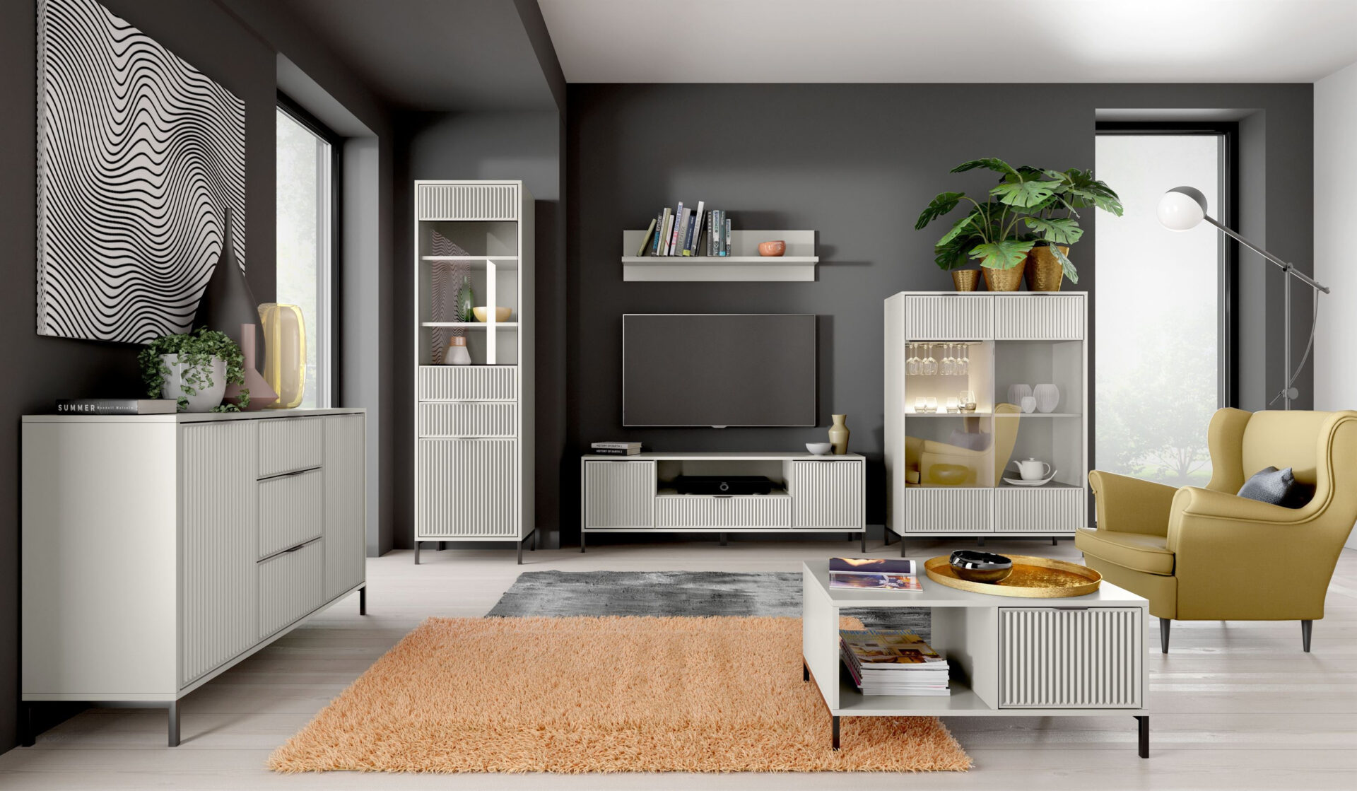 LINKaSTYLES-6 - Kafijas galdiņš ar 1 atvilktni, kašmira krāsā — изображение 4