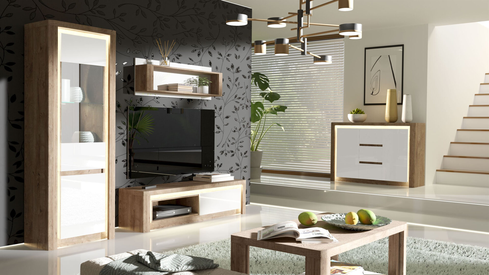 LIVINIO-11 - Ribbeck balts, glancēts piekaramais plaukts — изображение 5