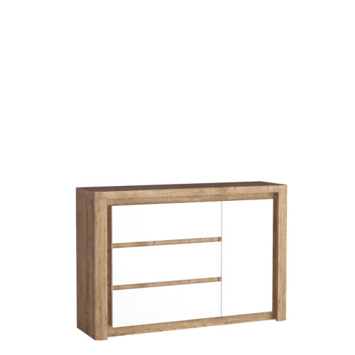 LIVINIO-15 – Kumode 1D3S Ribbeck spīdīgi balta