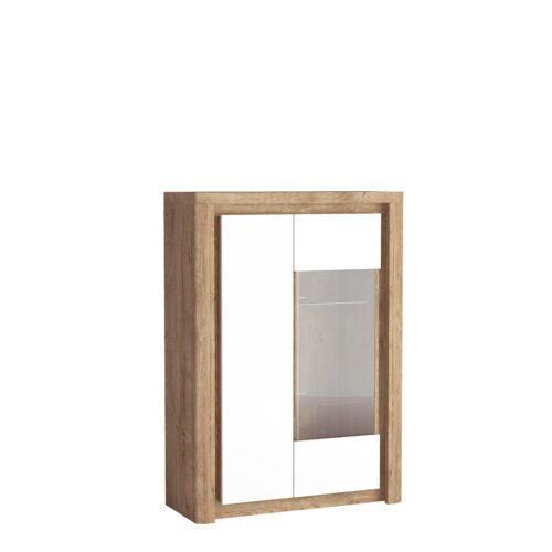 LIVINIO-5 – Divdurvju vitrīna “Ribbeck White Gloss”
