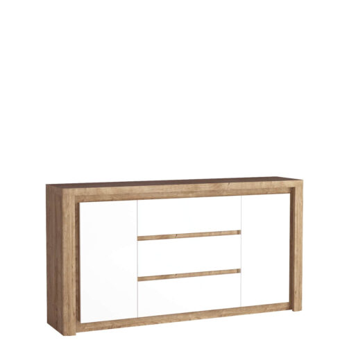 LIVINIO-8 – Kumode 2D3S Ribbeck baltā spīdīgā