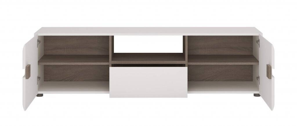 Linate TYPE 50 - TV skapītis 2D-1S balts/trifeļu ozols — изображение 2