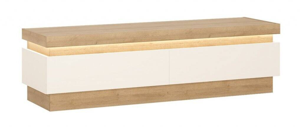 Lyon LYOF01 - 2S TV skapītis Riviera Oak gaišs/balts