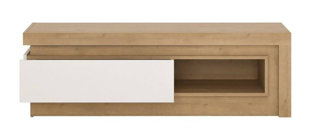 Lyon LYOF02 - 1S TV skapītis Riviera Oak gaišs/balts — 2 attēls