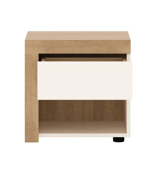Lyon LYOK03L - Kreisā naktsskapīša plaukts, 1 gab., Riviera Oak, gaišs/balts — изображение 2