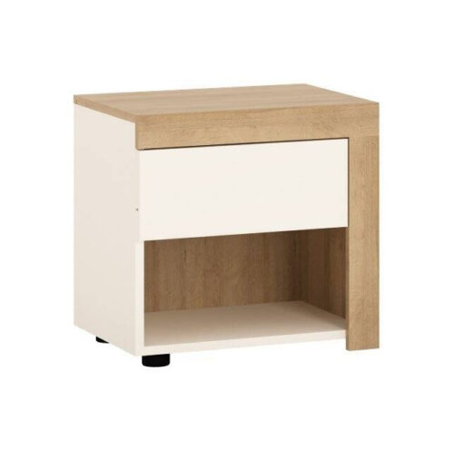 Lyon LYOK03R – Kreisā naktsskapītis 1S Riviera Oak gaišs/balts