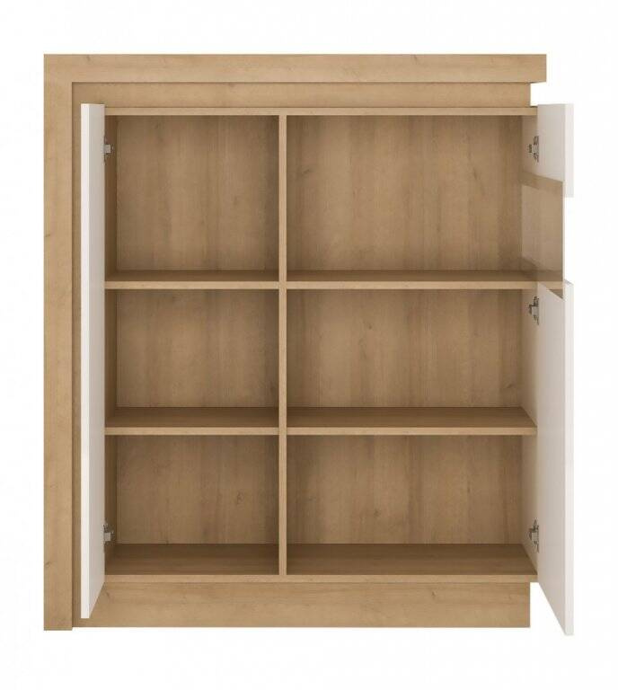 Lyon LYOV04P - Labās puses divu durvju vitrīna, Riviera Oak gaišs/balts — изображение 2