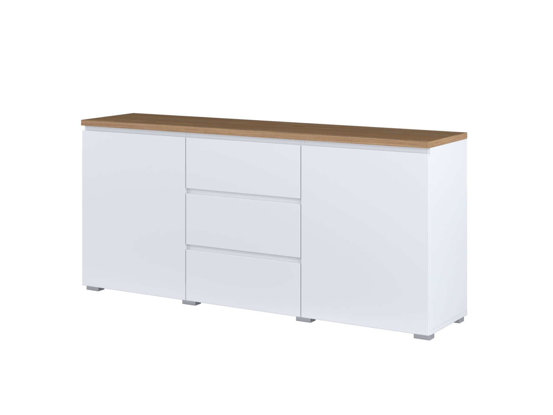 Modo - Kumode 2D3S Balts matēts ozols Mauvella