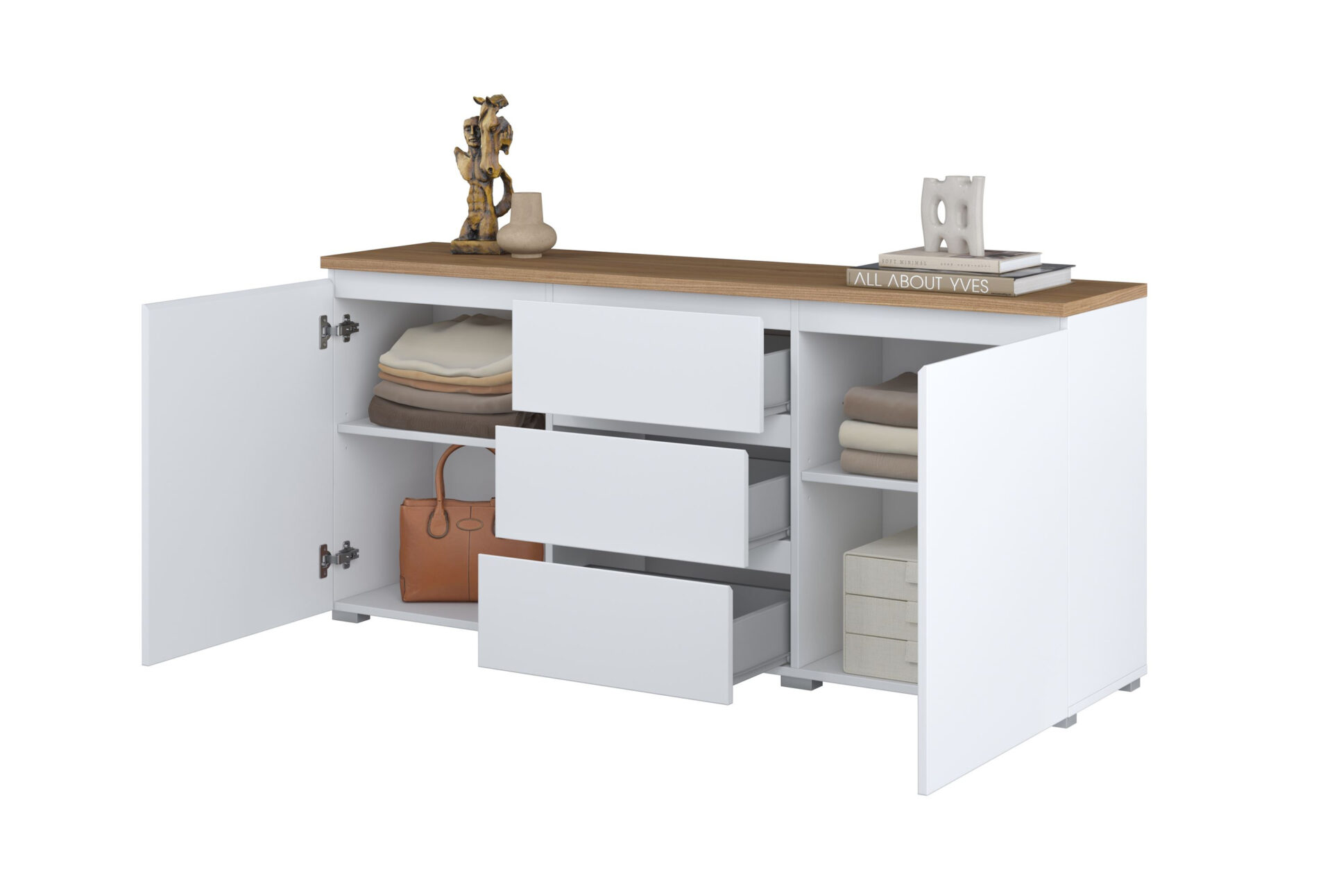 Modo - Kumode 2D3S Balts matēts ozols Mauvella — изображение 4