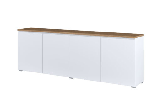 Modo – 4D kumode, balts matēts ozols, Mauvella