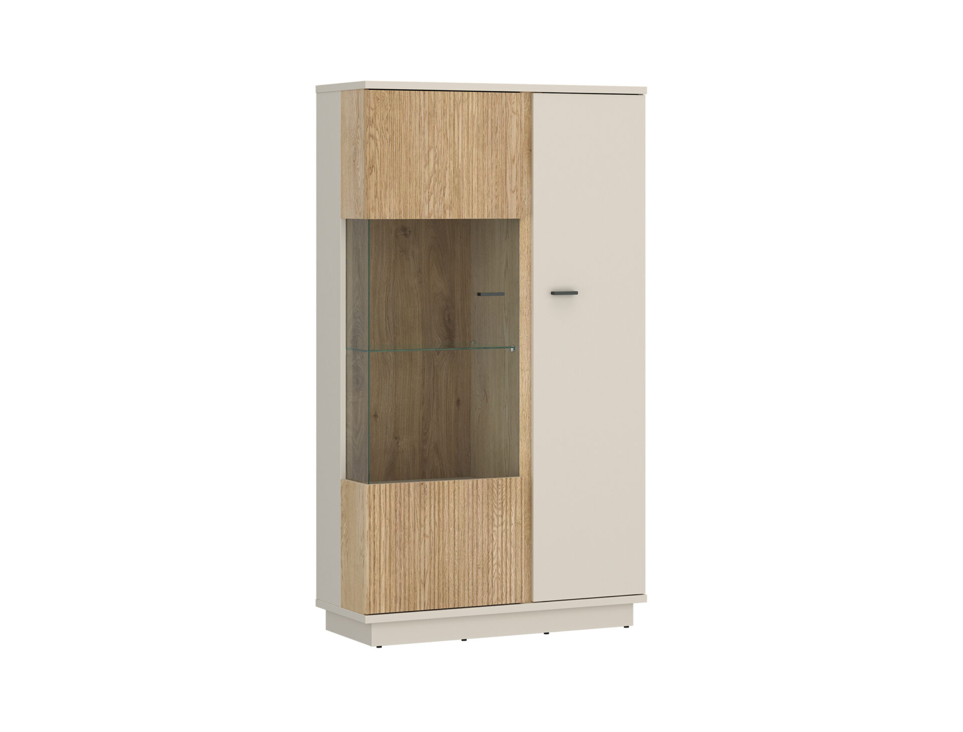 Mosano LUSV102 - 2D kašmira vitrīna, Kremonas ozola krāsā