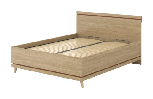 Scandi – Gulta 160×200 cm ar rāmi, eļļots ķieģeļu ozols