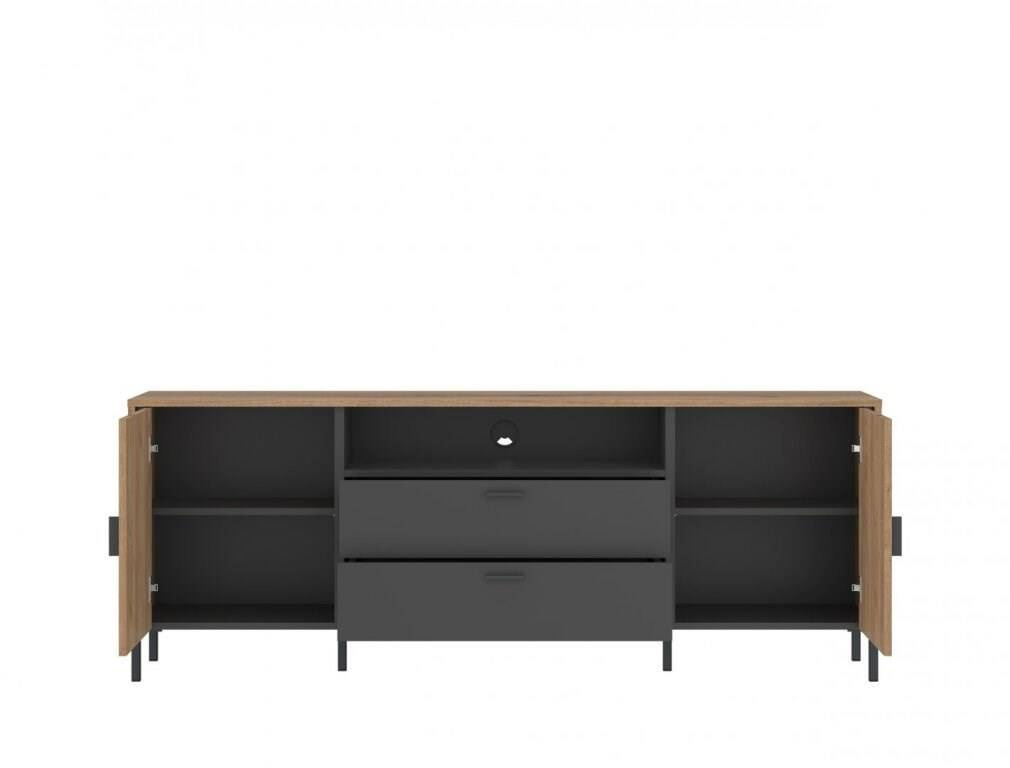 Shirley SHIF102 - TV skapītis, 2D2S, Coast Oak Evoke / antracīts / rakstains - Image 2