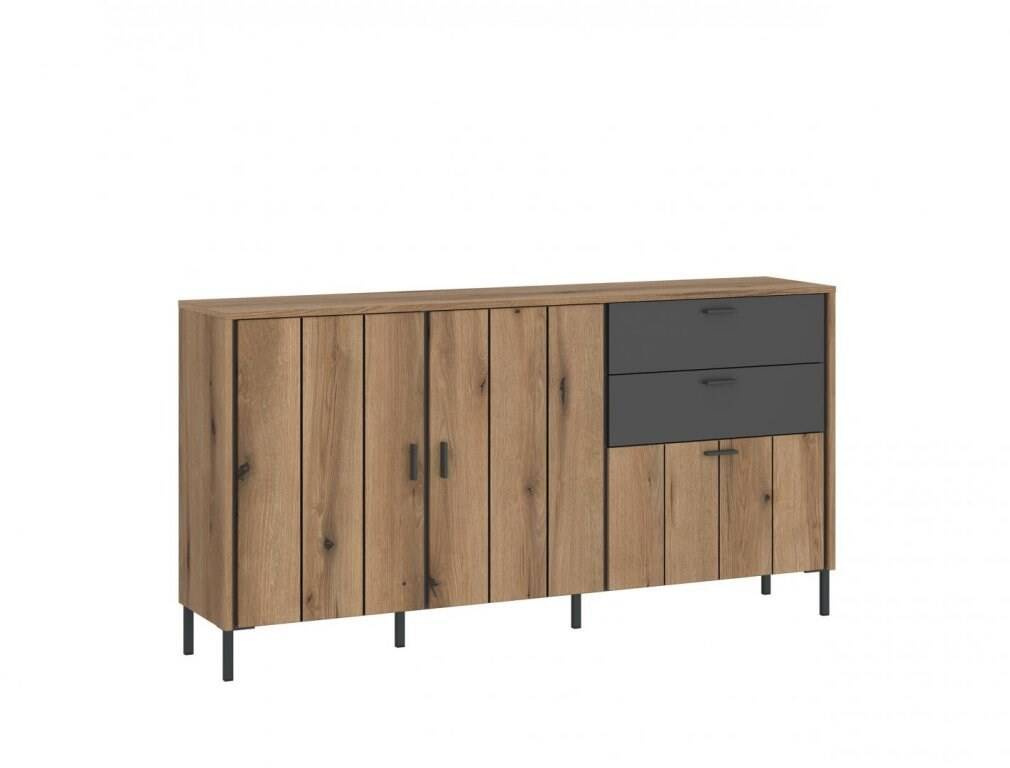 Shirley SHIK105 – 2D1K2S Coast Oak Evoke kumode / Antracīts / Raksts