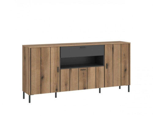 Shirley SHIK107 – 2D1K1S Coast Oak Evoke kumode / Antracīts / Raksts