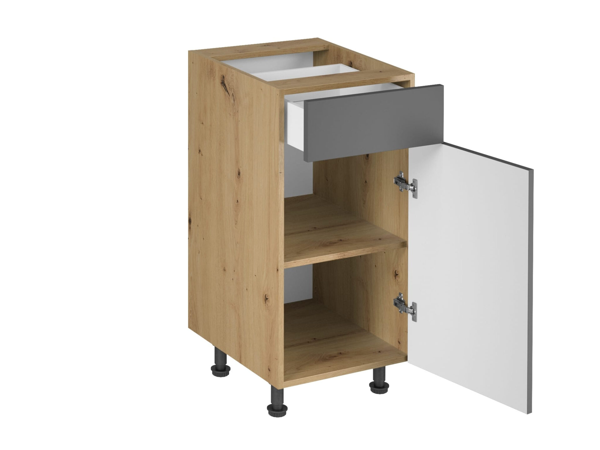 Virtuves pamatskapītis 1D1S D40S1 P/L PUSH OPEN Langen pelēks — изображение 2