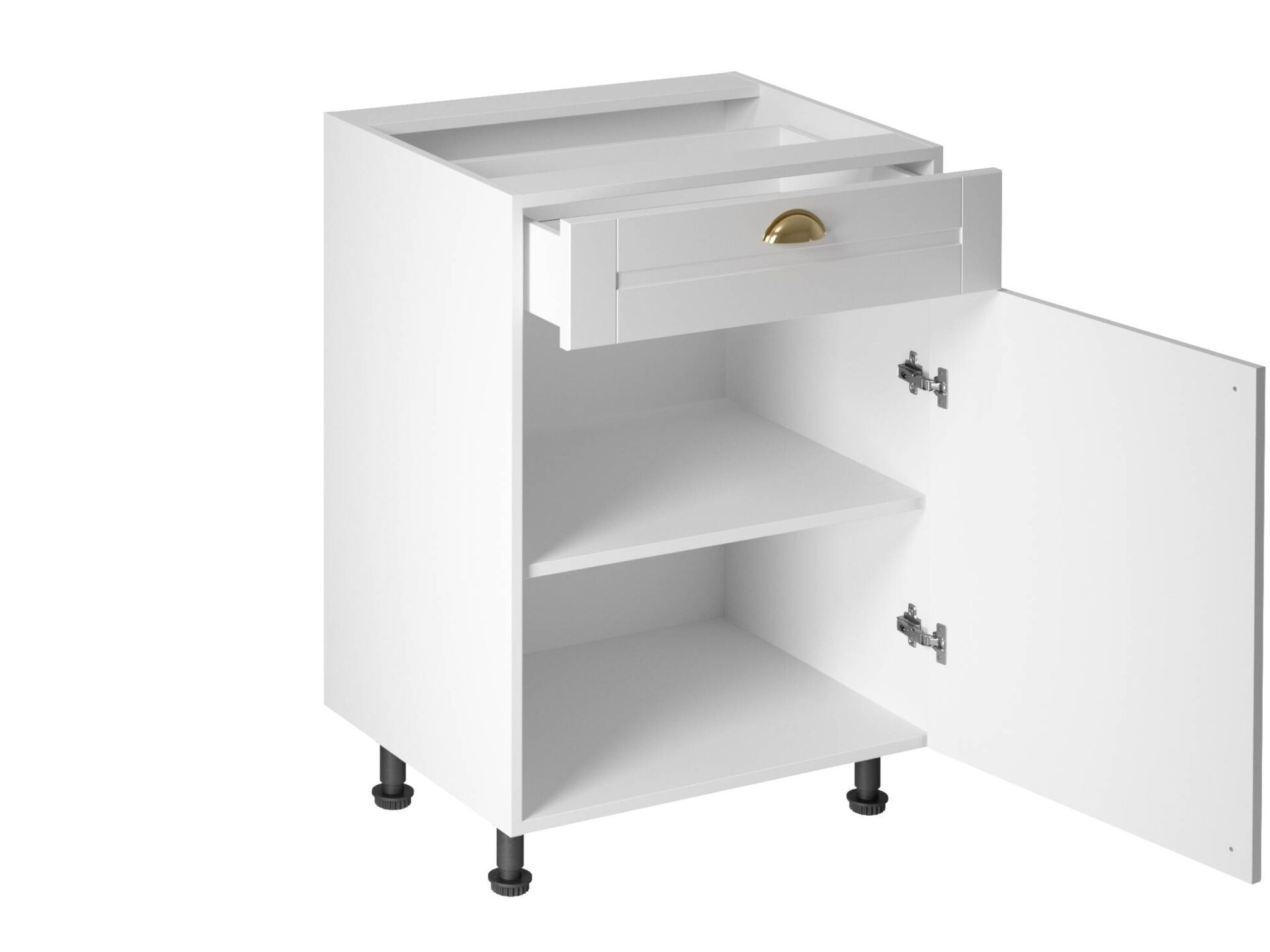 Virtuves pamatskapītis 1D1S D60S1-D2 Linea balts matēts balts — изображение 2