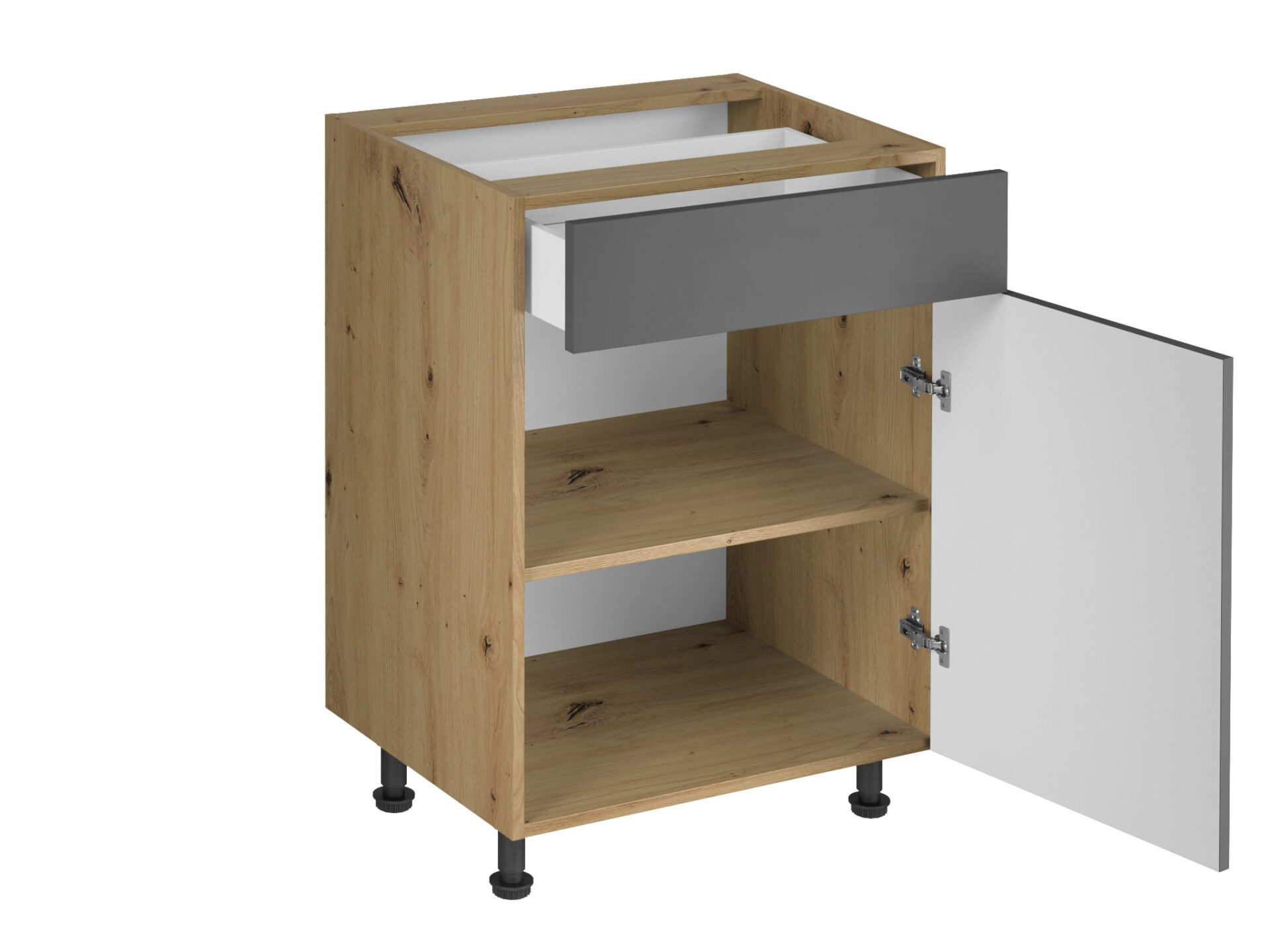Virtuves pamatskapītis 1D1S D60S1 P/L PUSH OPEN Langen pelēks — изображение 2