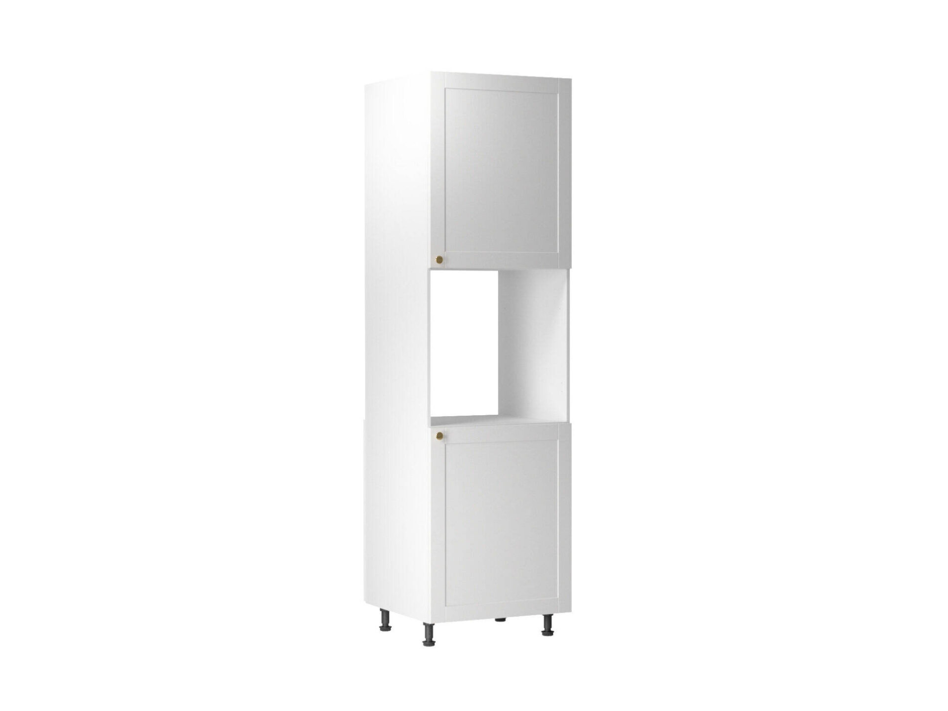 Apakšējais virtuves skapītis ar 2 durvīm D60P Linea balts matēts balts