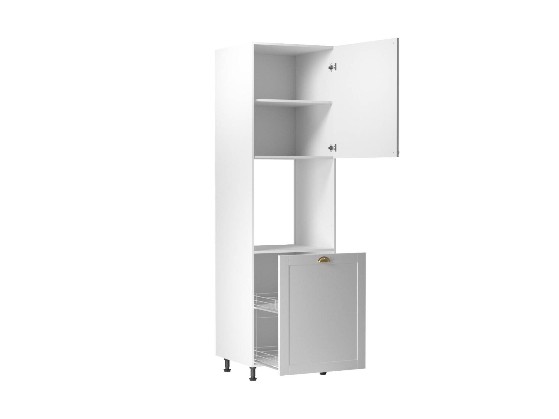 Apakšējais virtuves skapītis ar 2 durvīm D60P Linea balts matēts balts — изображение 2