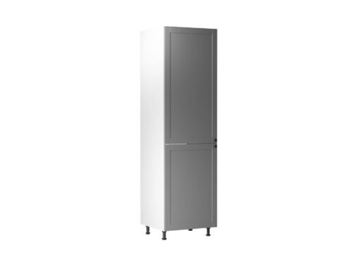 Apakšējais virtuves skapis ar 2 durvīm un ledusskapi D60ZL P/L Linea pelēks matēts