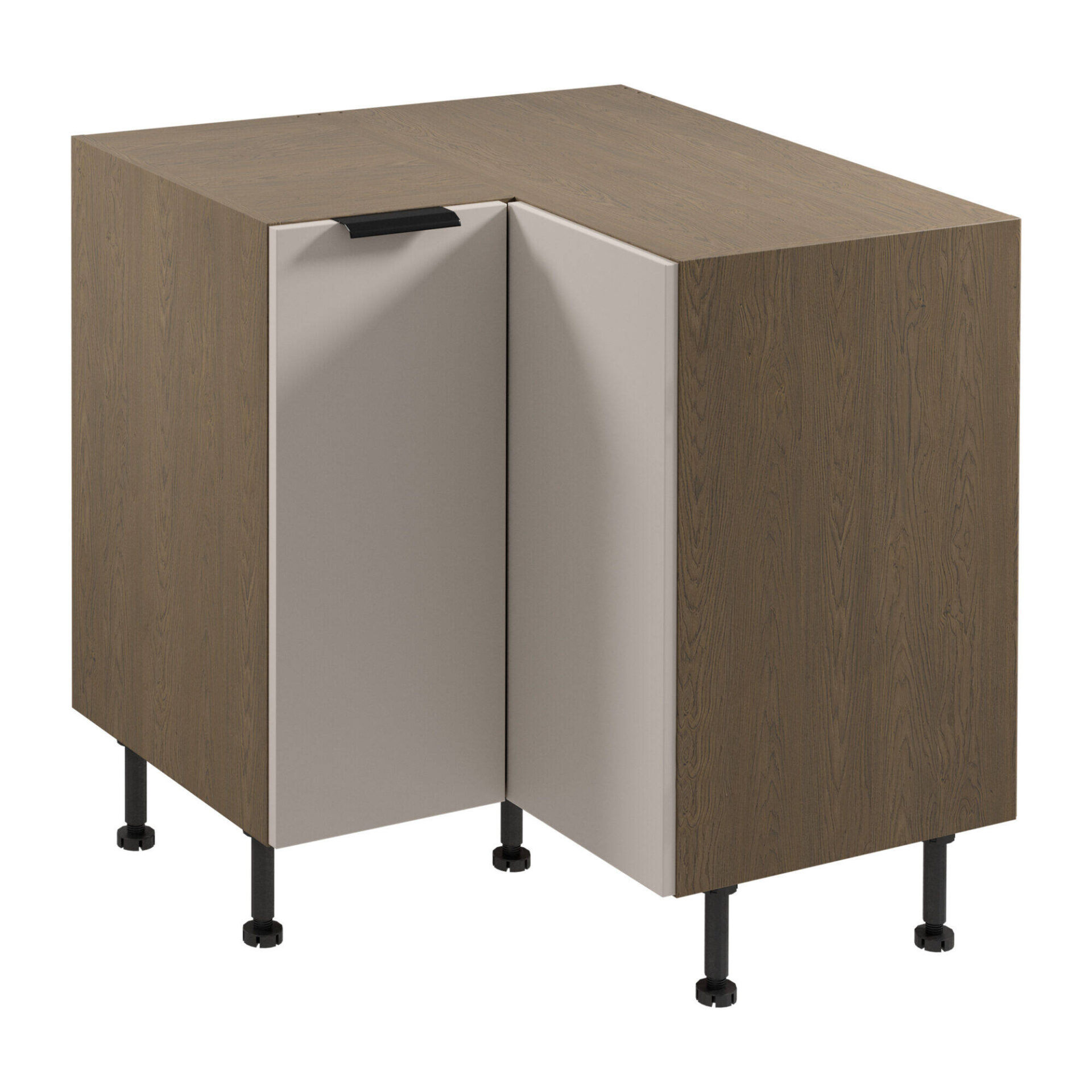 Apakšējais 2D stūra virtuves skapis Sorento D90N Baltic Storm Beige Matte