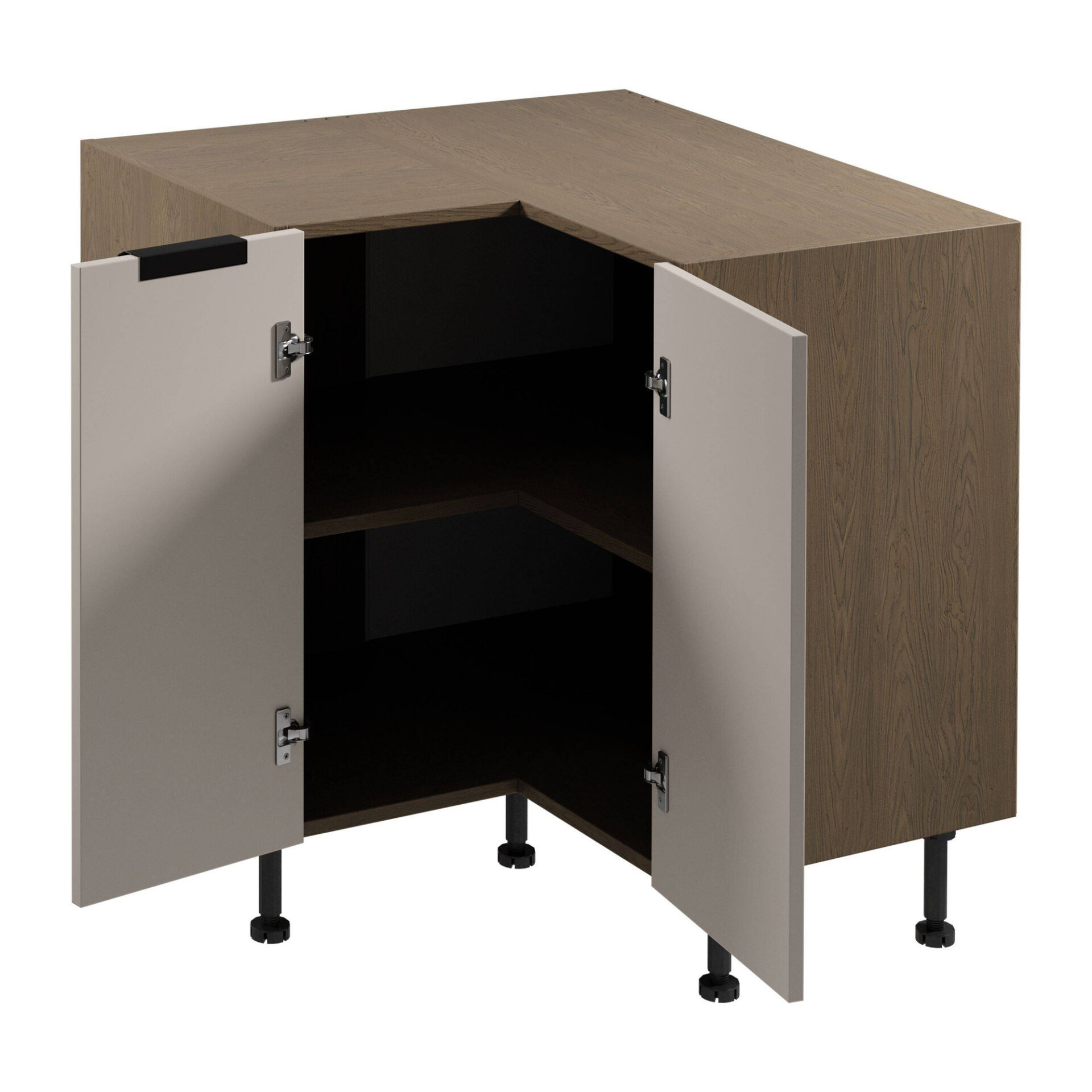 Apakšējais 2D stūra virtuves skapis Sorento D90N Baltic Storm Beige Matte — изображение 2