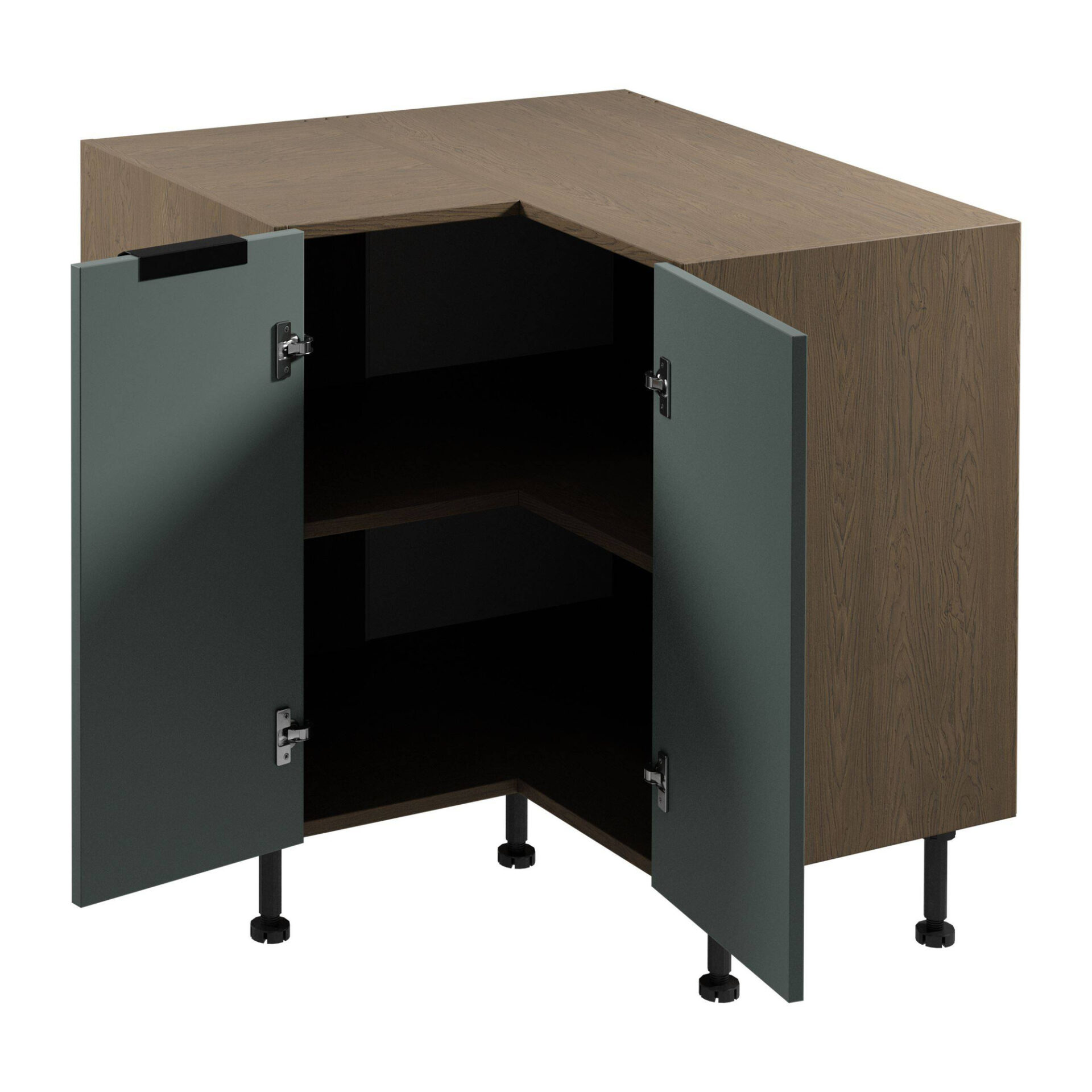 Apakšējais 2D stūra virtuves skapis Sorento D90N Baltic Storm Green — изображение 2