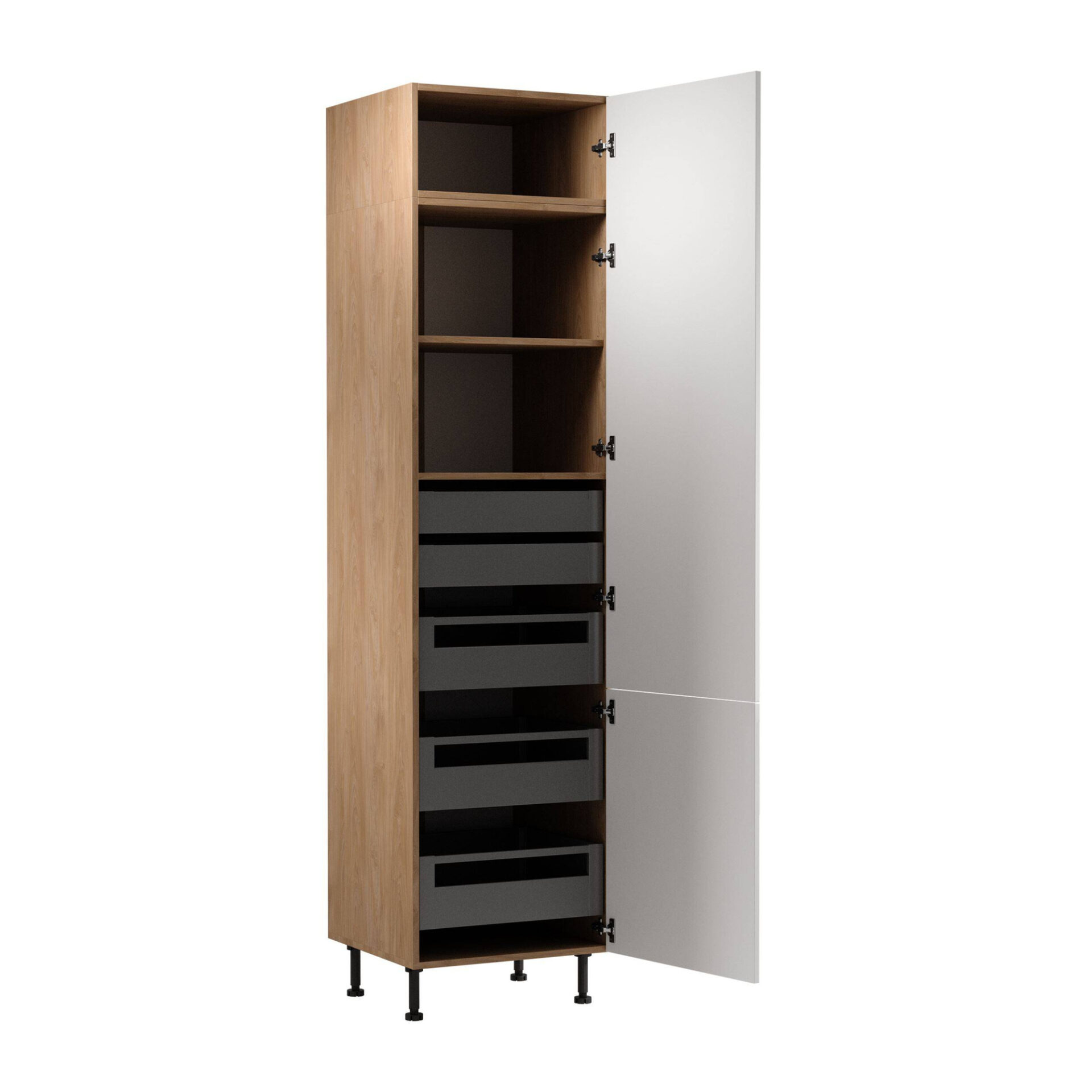 Virtuves pamatnes skapītis 2D Sorento D60T P/L AX Puccini ar matēti baltu rāmi — изображение 2
