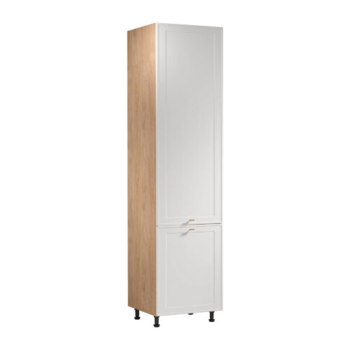 Apakšējais 2D virtuves skapis ar ledusskapi Sorento D60ZLN P/L Puccini matēti balts rāmis