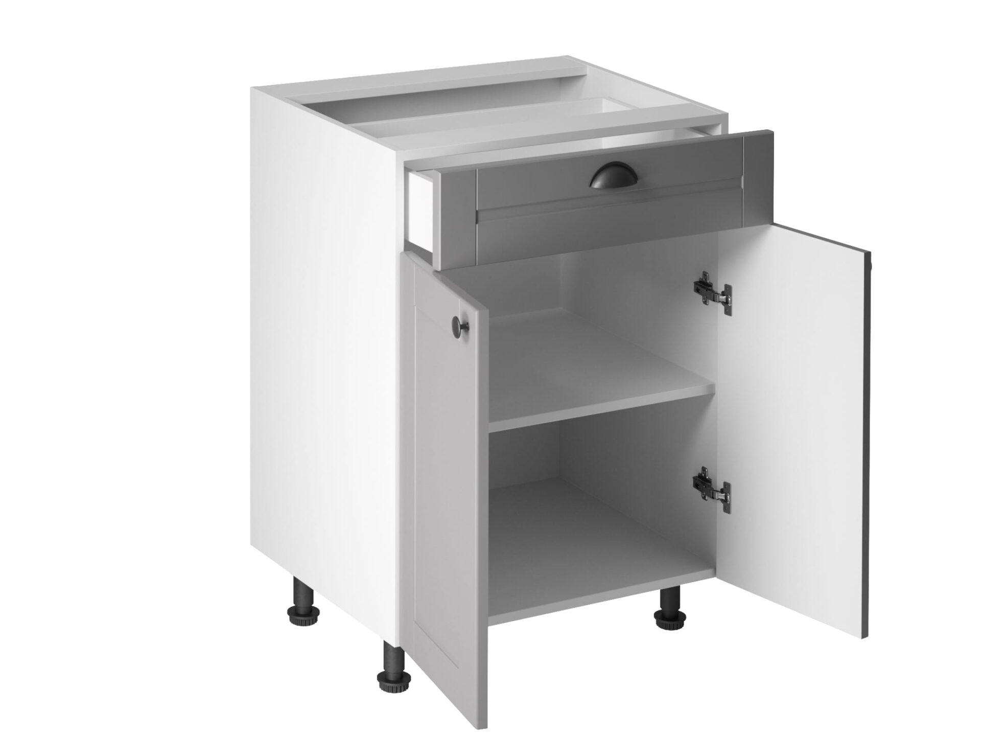 Virtuves pamatskapītis 2D1S D60S1 Linea pelēks matēts — изображение 2