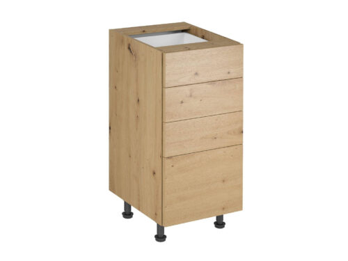 Virtuves skapītis ar 4 atvilktnēm, D40S4, atverams ar piespiedienu, Langen Artisan