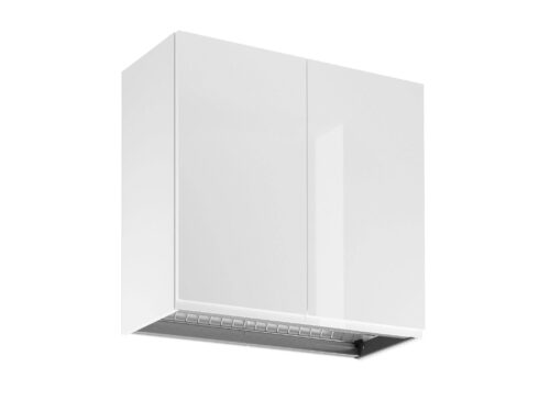 G80C Aspen White glancēts divu durvju augšējais virtuves skapis ar žāvētāju