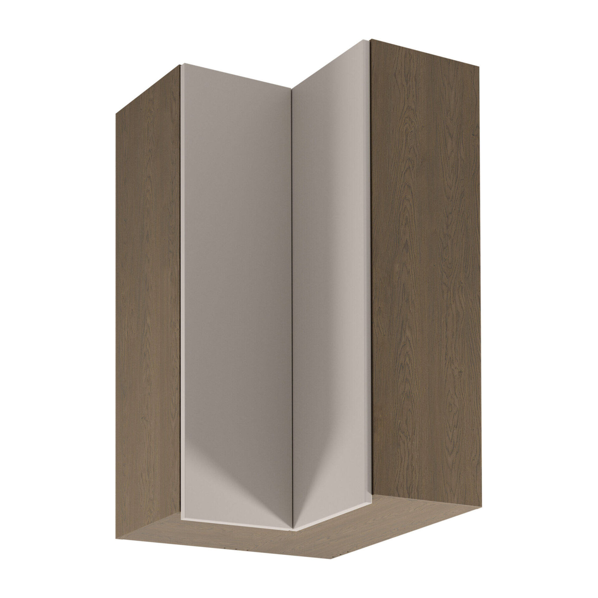 Augšējais 2D stūra virtuves skapis Sorento G60N2 Baltic Storm Beige Matte