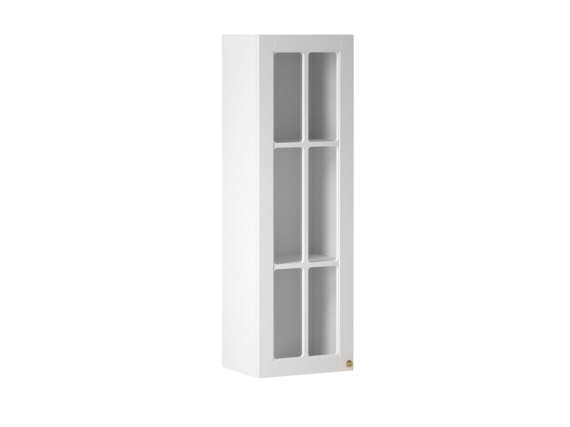 Augšējais virtuves skapītis, 1 durvju vitrīna, W40S Linea White, matēti balta