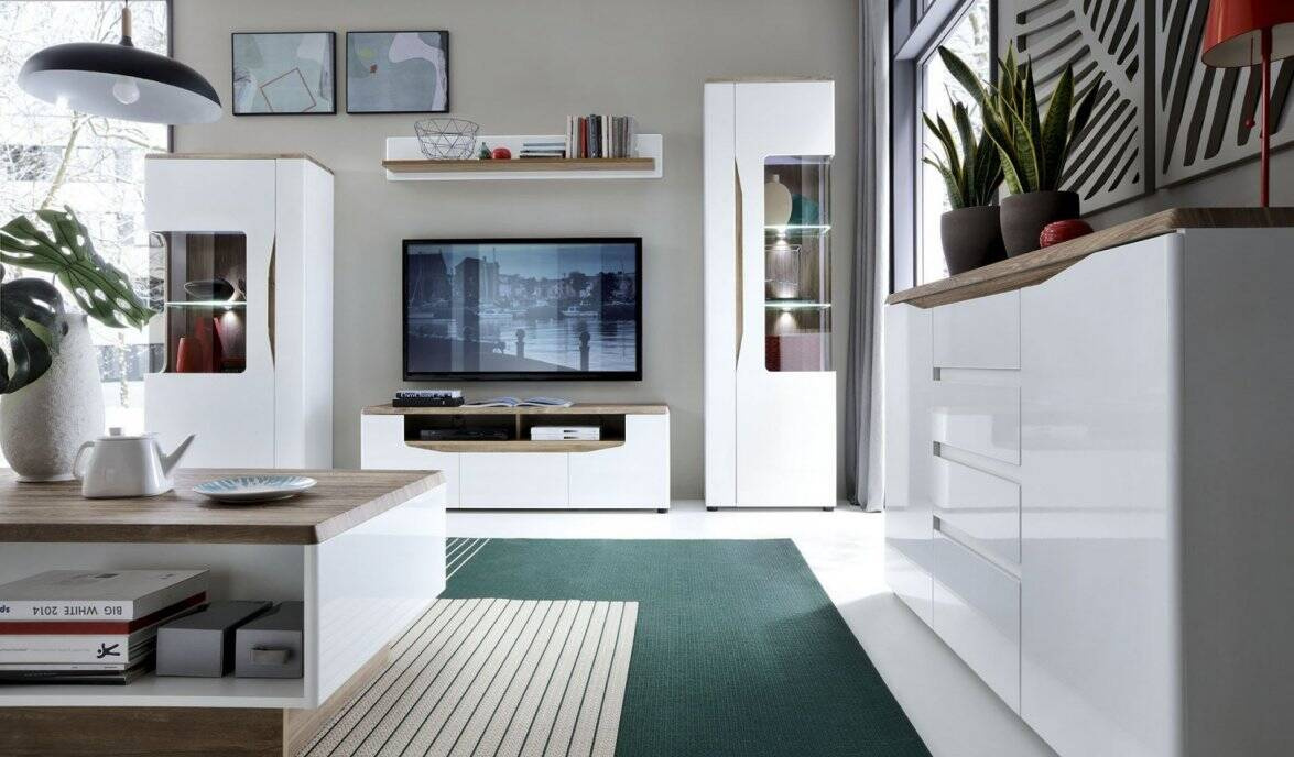 Toledo TOLF02 - TV skapītis 2D1S balts/Stirlinga ozols — изображение 3