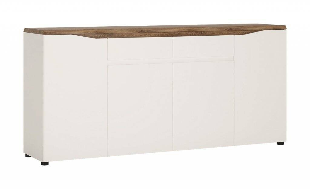 Toledo TOLK04 - Kumode 4D2S, balta/Stirlinga ozols
