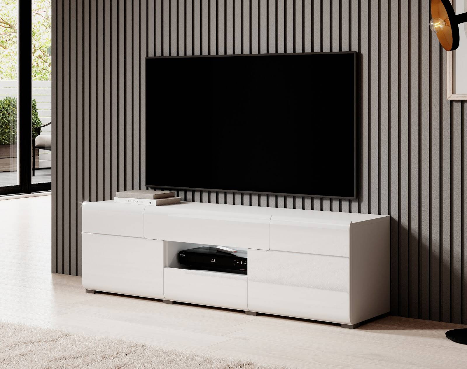 Toledo WM TV skapītis 2D2S mazs balts/spīdīgi balts — изображение 2