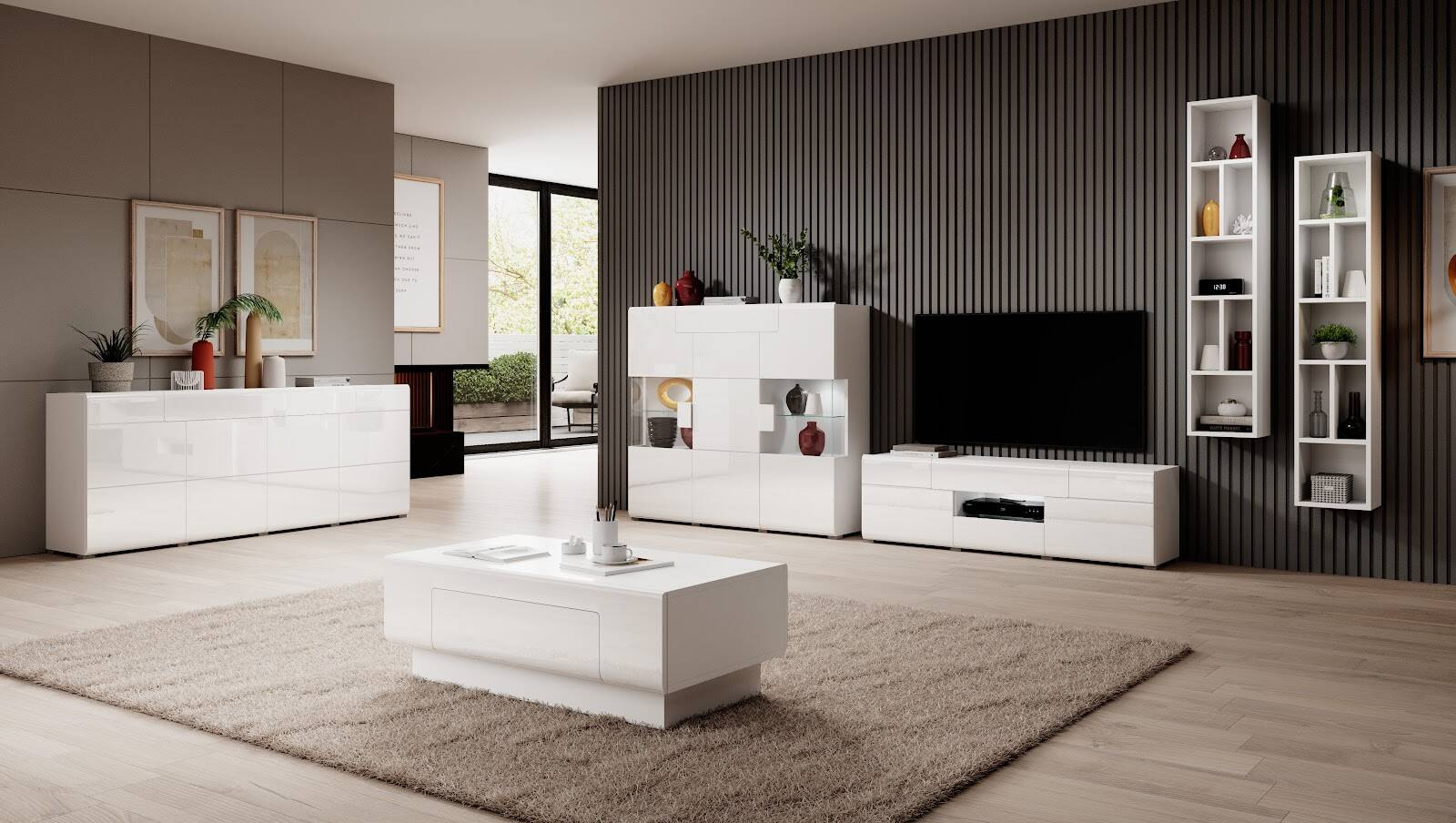 Toledo WM TV skapītis 2D2S mazs balts/spīdīgi balts — изображение 5