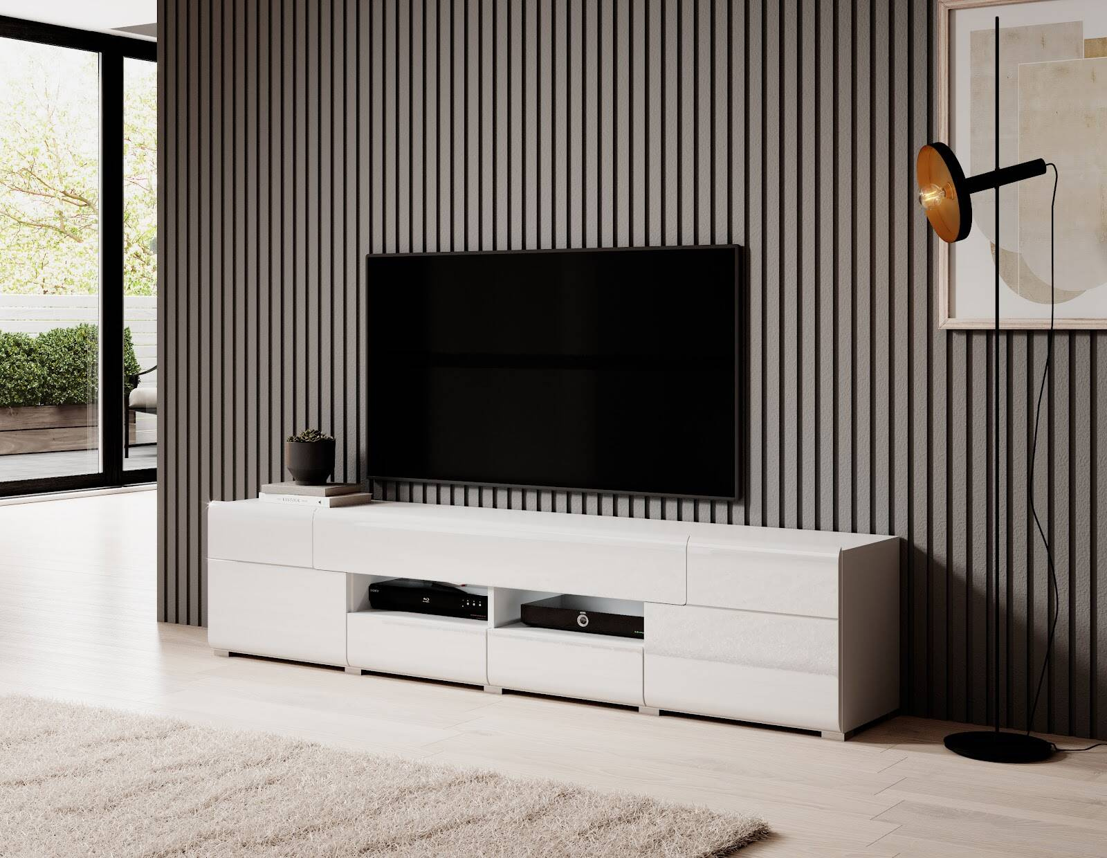Toledo WM TV skapis 2D4S liels balts/spīdīgi balts — изображение 2