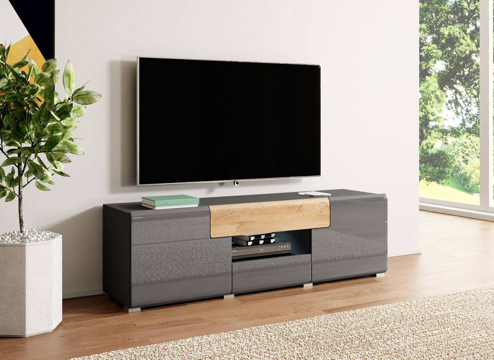 Toledo WM mazs TV skapītis, antracīta spīdums / Grandson ozols — изображение 2