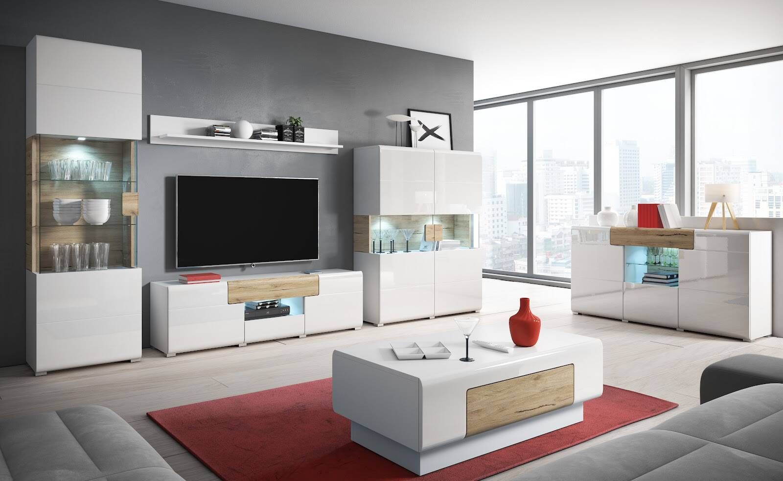 Toledo WM balts, glancēts sienas plaukts / San Remo — изображение 2