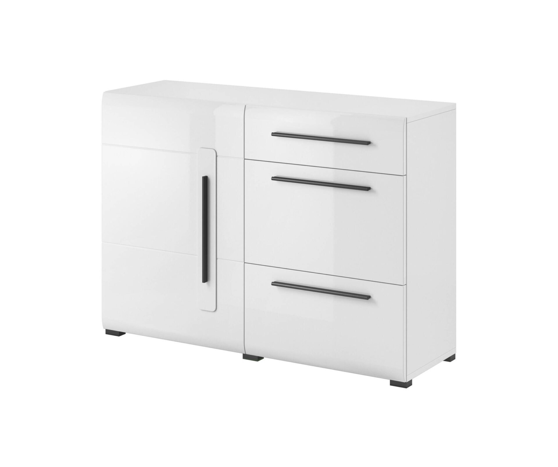 Tulsa WM kumode 1D3S balta/spīdīgi balta