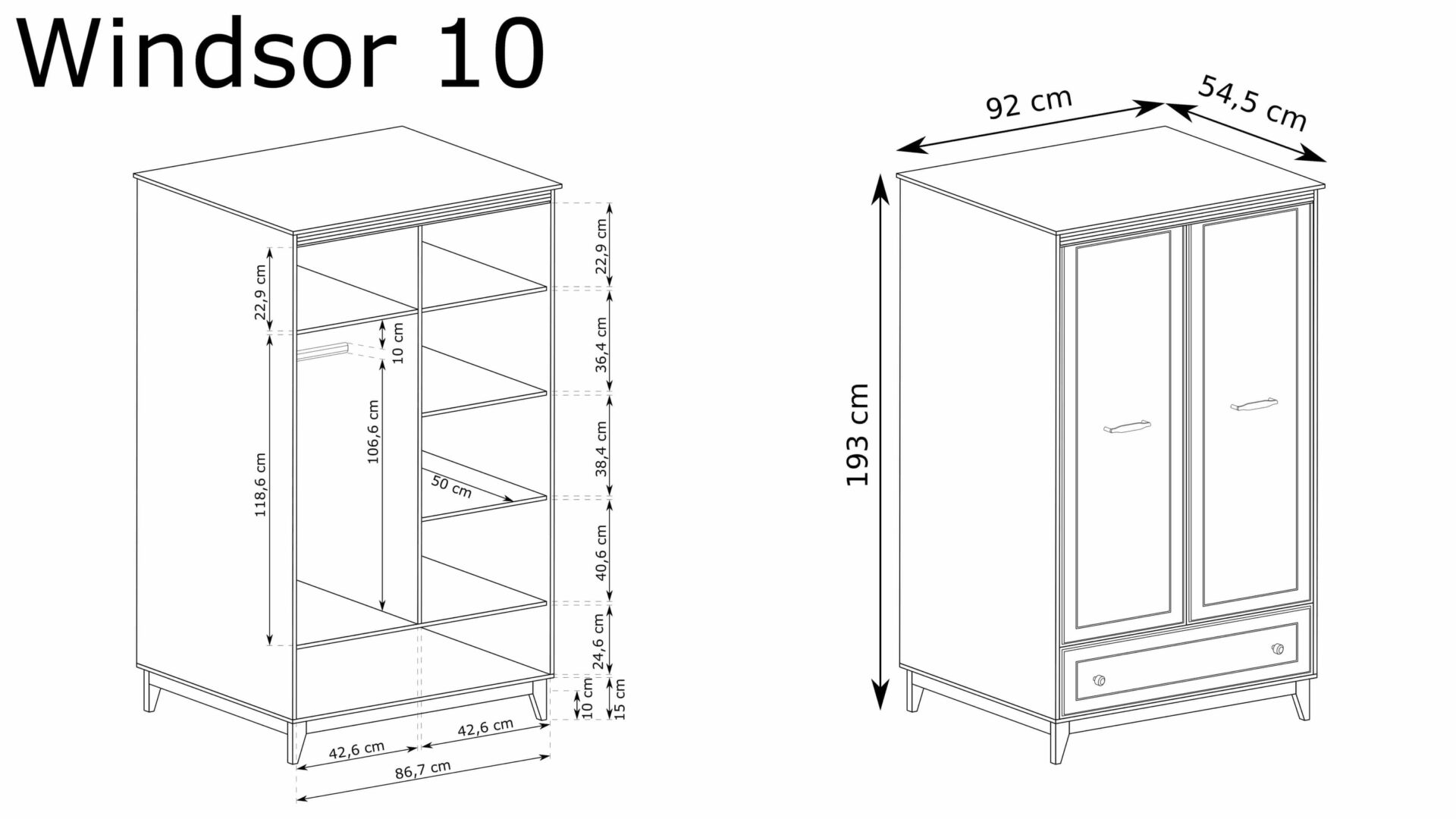 WINDSOR-10 - Skapis 2D1S Kašmirs — изображение 2