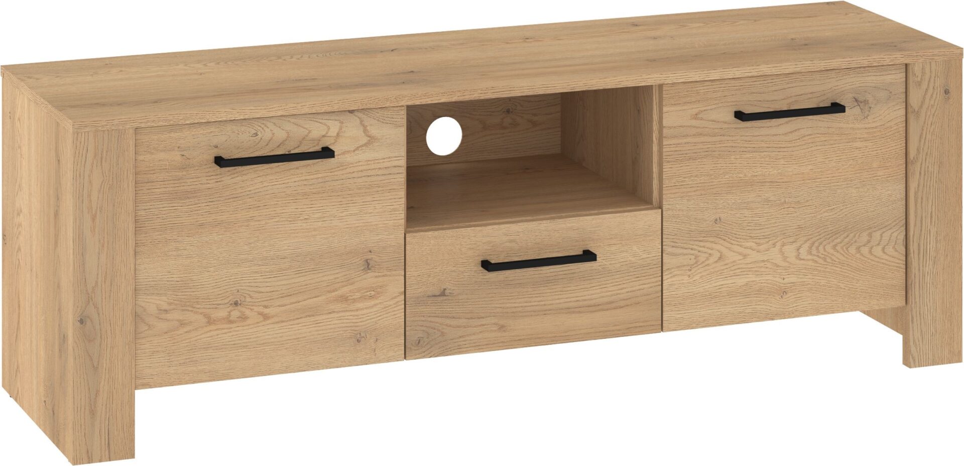 DELIS 10 mēbeles, kumode, TV galdiņš, 140 cm, kremonas ozols